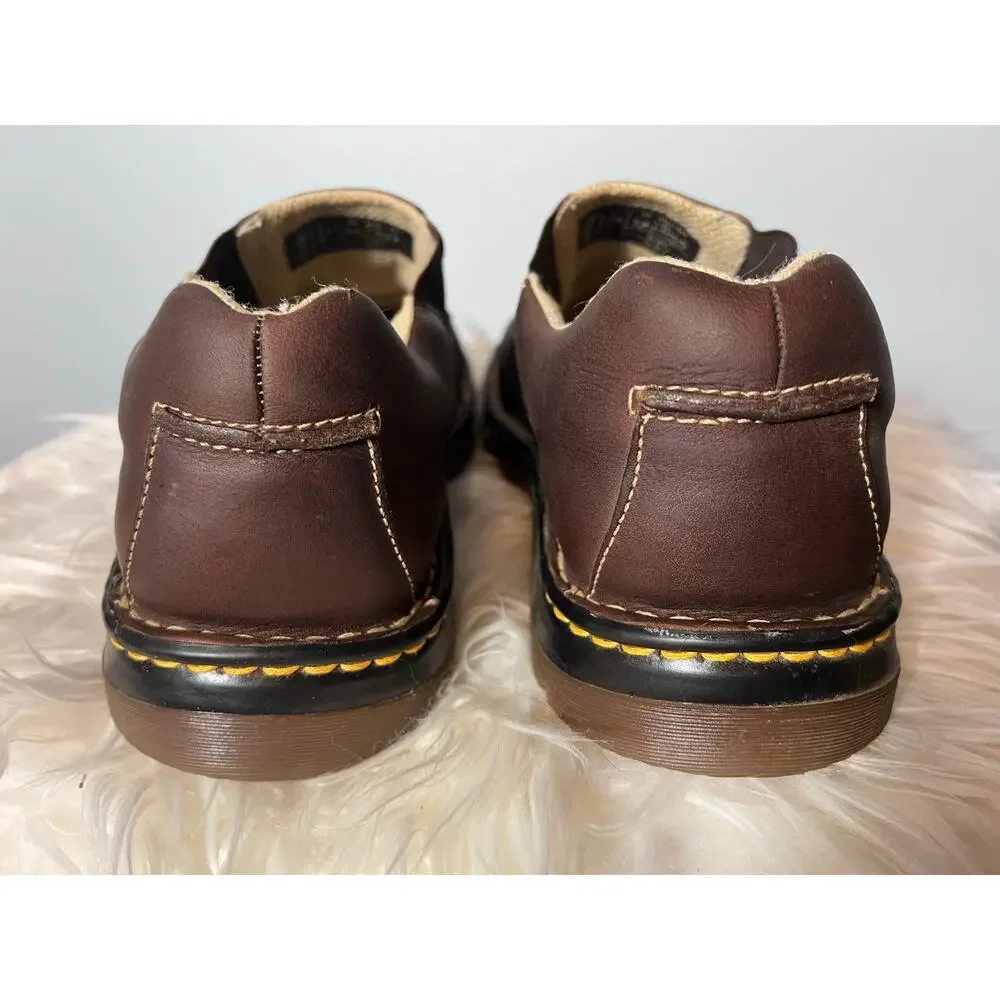 Doc Dr Martens Pebbled Leather Slip-on Loafers Men's Size 11 M Brown Style 11233